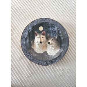 3D Wolf Duo Figurine 2 Wolves The Gray Rock Collection - Rare Collectors Item